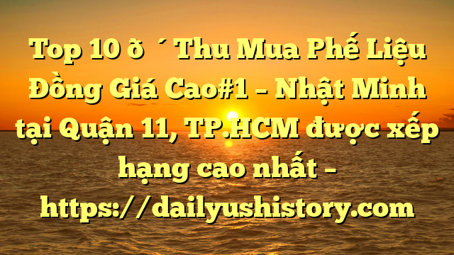 Top 10 🔴Thu Mua Phế Liệu Đồng Giá Cao#1 – Nhật Minh tại Quận 11, TP.HCM  được xếp hạng cao nhất – https://dailyushistory.com