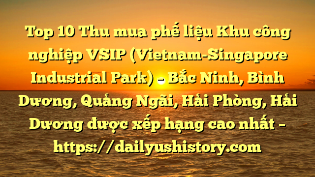 Top 10 Thu mua phế liệu Khu công nghiệp VSIP (Vietnam-Singapore Industrial Park) – Bắc Ninh, Bình Dương, Quảng Ngãi, Hải Phòng, Hải Dương được xếp hạng cao nhất – https://dailyushistory.com