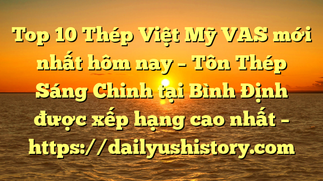 Top 10 Thép Việt Mỹ VAS mới nhất hôm nay – Tôn Thép Sáng Chinh tại Bình Định  được xếp hạng cao nhất – https://dailyushistory.com