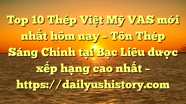 Top 10 Thép Việt Mỹ VAS mới nhất hôm nay – Tôn Thép Sáng Chinh tại Bạc Liêu  được xếp hạng cao nhất – https://dailyushistory.com