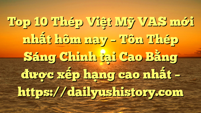 Top 10 Thép Việt Mỹ VAS mới nhất hôm nay – Tôn Thép Sáng Chinh tại Cao Bằng  được xếp hạng cao nhất – https://dailyushistory.com