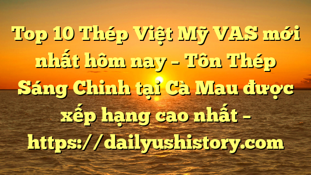 Top 10 Thép Việt Mỹ VAS mới nhất hôm nay – Tôn Thép Sáng Chinh tại Cà Mau  được xếp hạng cao nhất – https://dailyushistory.com