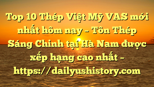 Top 10 Thép Việt Mỹ VAS mới nhất hôm nay – Tôn Thép Sáng Chinh tại Hà Nam  được xếp hạng cao nhất – https://dailyushistory.com