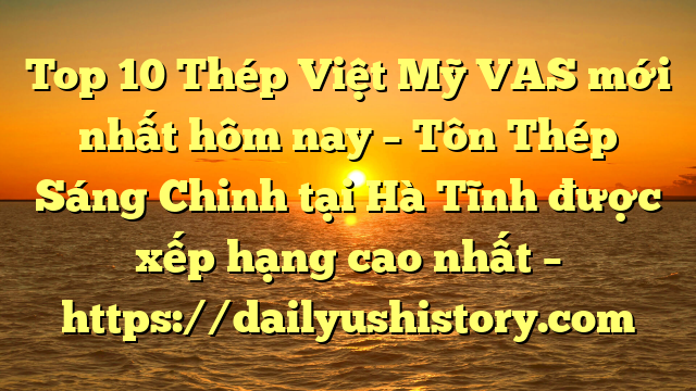 Top 10 Thép Việt Mỹ VAS mới nhất hôm nay – Tôn Thép Sáng Chinh tại Hà Tĩnh  được xếp hạng cao nhất – https://dailyushistory.com