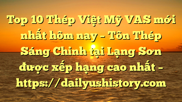 Top 10 Thép Việt Mỹ VAS mới nhất hôm nay – Tôn Thép Sáng Chinh tại Lạng Sơn  được xếp hạng cao nhất – https://dailyushistory.com