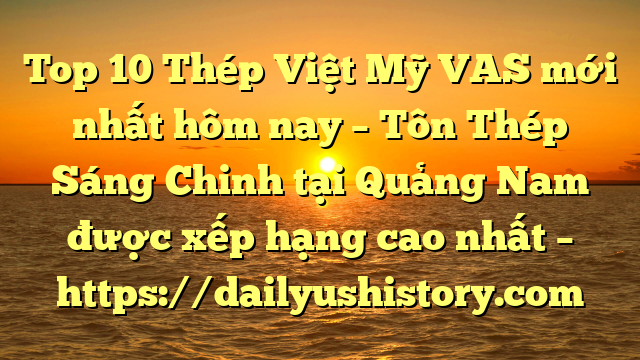 Top 10 Thép Việt Mỹ VAS mới nhất hôm nay – Tôn Thép Sáng Chinh tại Quảng Nam  được xếp hạng cao nhất – https://dailyushistory.com