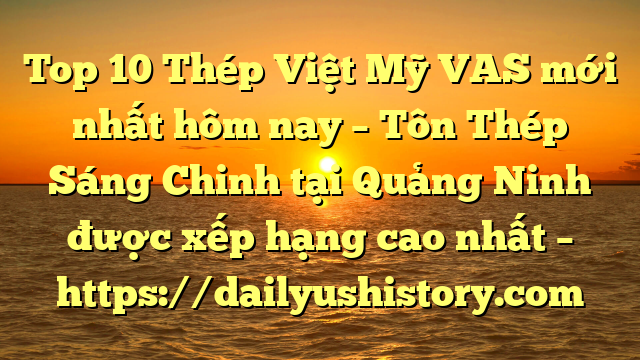 Top 10 Thép Việt Mỹ VAS mới nhất hôm nay – Tôn Thép Sáng Chinh tại Quảng Ninh  được xếp hạng cao nhất – https://dailyushistory.com