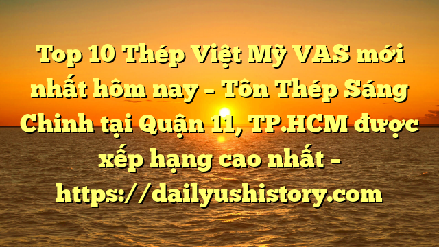 Top 10 Thép Việt Mỹ VAS mới nhất hôm nay – Tôn Thép Sáng Chinh tại Quận 11, TP.HCM  được xếp hạng cao nhất – https://dailyushistory.com