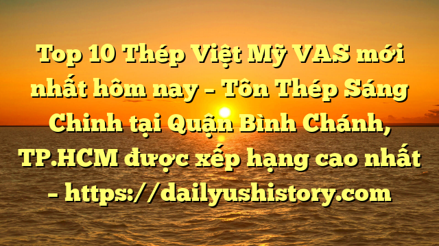 Top 10 Thép Việt Mỹ VAS mới nhất hôm nay – Tôn Thép Sáng Chinh tại Quận Bình Chánh, TP.HCM  được xếp hạng cao nhất – https://dailyushistory.com