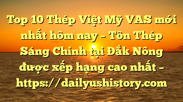 Top 10 Thép Việt Mỹ VAS mới nhất hôm nay – Tôn Thép Sáng Chinh tại Đắk Nông  được xếp hạng cao nhất – https://dailyushistory.com