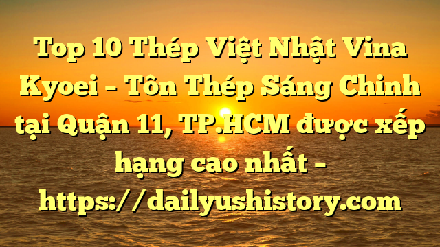 Top 10 Thép Việt Nhật Vina Kyoei – Tôn Thép Sáng Chinh tại Quận 11, TP.HCM  được xếp hạng cao nhất – https://dailyushistory.com