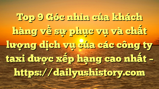 Top 9 Góc nhìn của khách hàng về sự phục vụ và chất lượng dịch vụ của các công ty taxi được xếp hạng cao nhất – https://dailyushistory.com