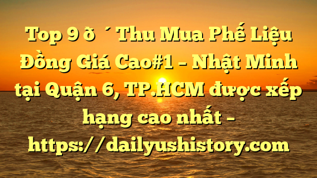 Top 9 🔴Thu Mua Phế Liệu Đồng Giá Cao#1 – Nhật Minh tại Quận 6, TP.HCM  được xếp hạng cao nhất – https://dailyushistory.com