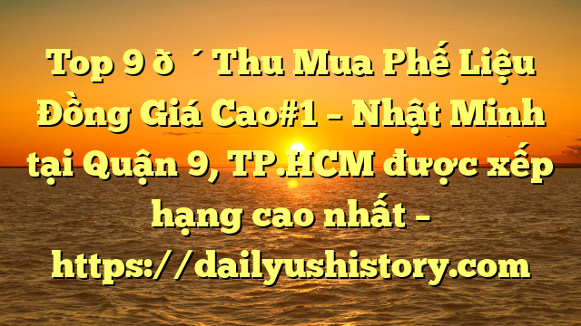 Top 9 🔴Thu Mua Phế Liệu Đồng Giá Cao#1 – Nhật Minh tại Quận 9, TP.HCM  được xếp hạng cao nhất – https://dailyushistory.com