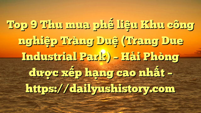 Top 9 Thu mua phế liệu Khu công nghiệp Tràng Duệ (Trang Due Industrial Park) – Hải Phòng được xếp hạng cao nhất – https://dailyushistory.com