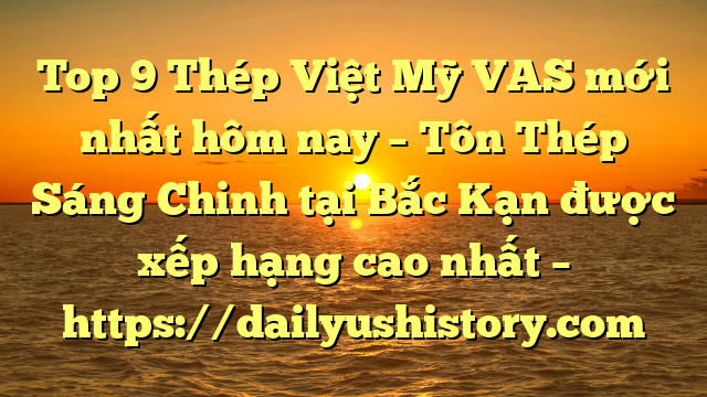 Top 9 Thép Việt Mỹ VAS mới nhất hôm nay – Tôn Thép Sáng Chinh tại Bắc Kạn  được xếp hạng cao nhất – https://dailyushistory.com